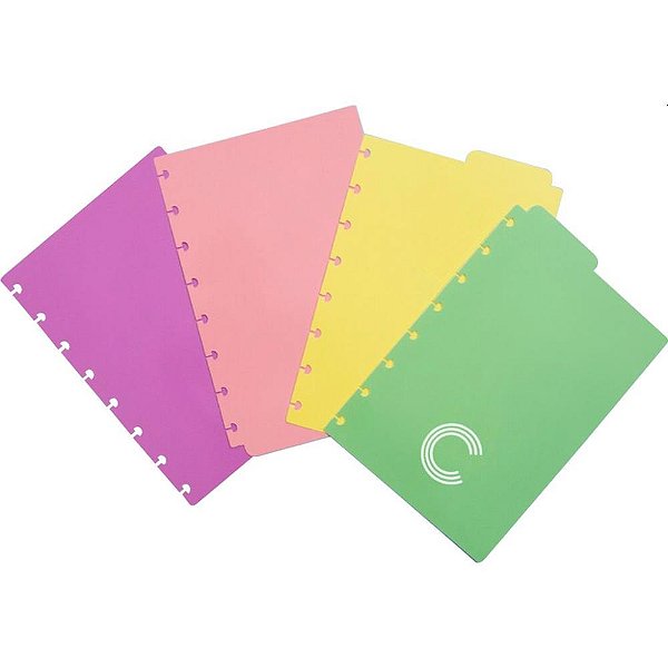 Caderno Inteligente Divisorias A5 Pastel C/4 UNID. Pacote