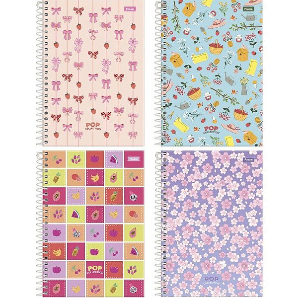 Caderno Espiral 1/4 Capa Dura POP Collection 80FLS. PCT.C/05
