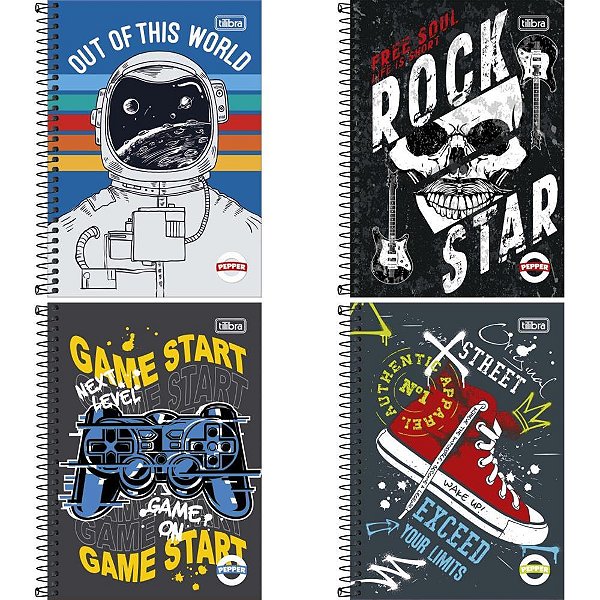 Caderno Espiral 1/4 Capa Dura Pepper 80FLS. PCT.C/04