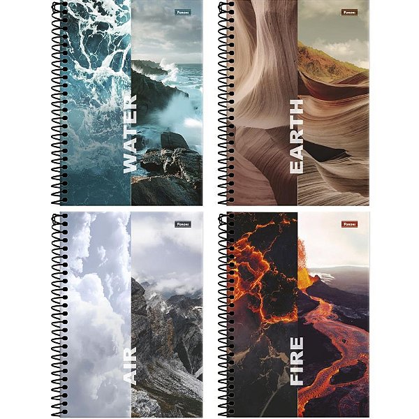 Caderno Espiral 1/4 Capa Dura 4 Elementos 80FLS. PCT.C/05