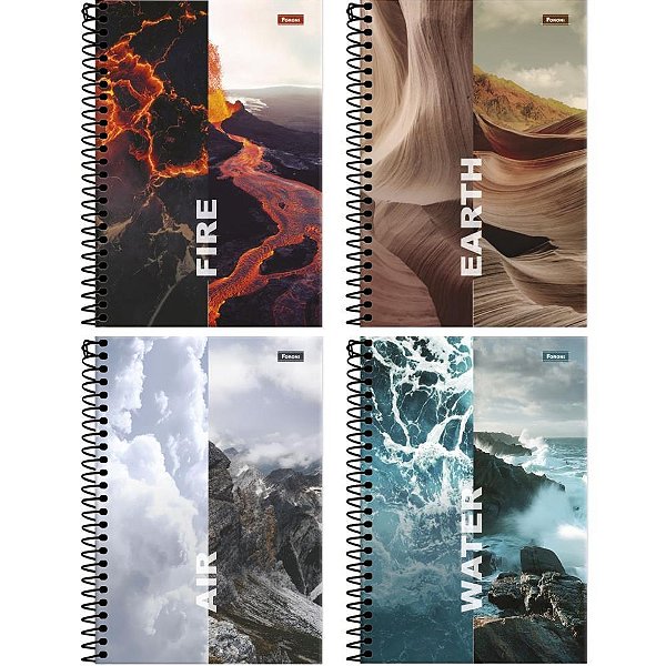 Caderno Espiral 1/4 Capa Dura 4 Elementos 160FLS. PCT.C/05