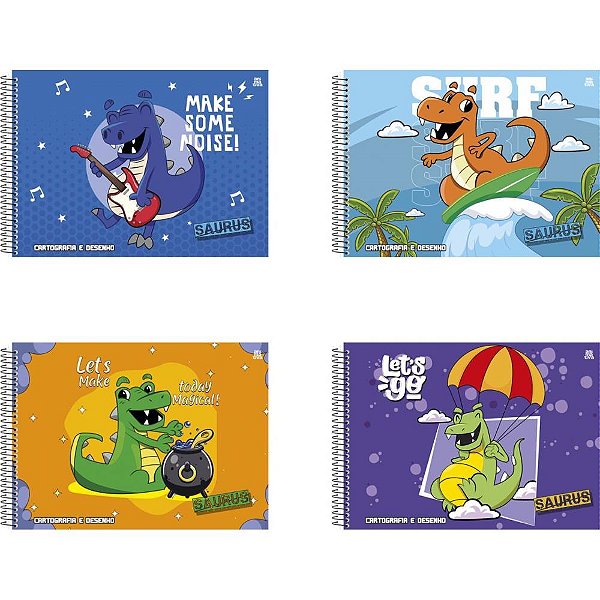 Caderno Desenho UNIV Capa Dura Saurus 60F PCT.C/05