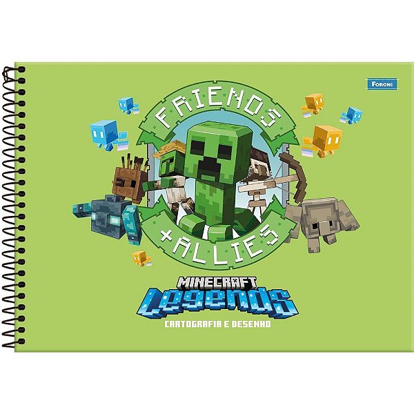 Caderno Desenho UNIV Capa Dura Minecraft 80F PCT.C/05