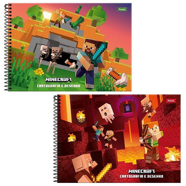 Caderno Desenho UNIV Capa Dura Minecraft 80F PCT.C/05
