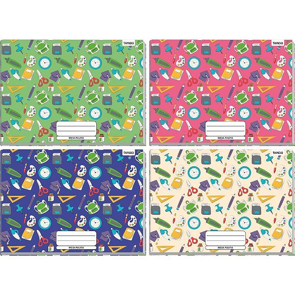 Caderno Desenho UNIV Capa Dura Meia Pauta Decor 96F Brochurao PCT.C/04