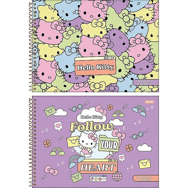 Caderno Desenho UNIV Capa Dura Hello KITTY 80FLS PCT.C/04