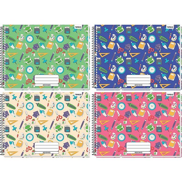 Caderno Desenho UNIV Capa Dura Decorado 48F Espiral PCT.C/04