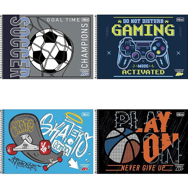 Caderno Desenho UNIV Capa Dura D+ MASC.96FLS. Esp.horiz. PCT.C/04