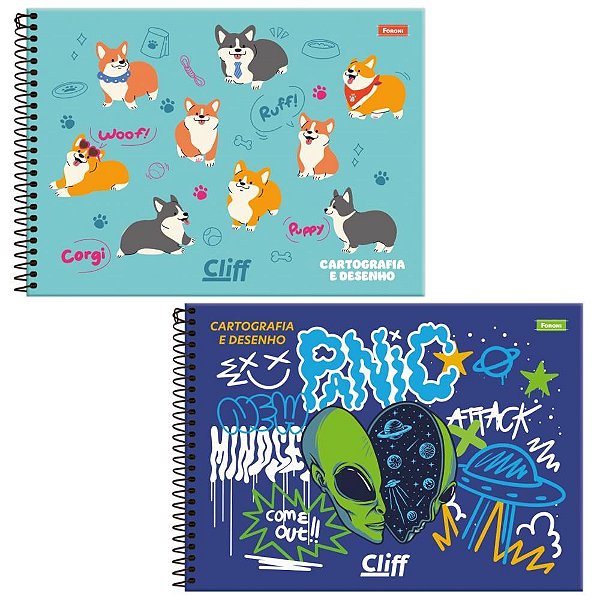 Caderno Desenho UNIV Capa Dura CLIFF MASC/FEM 80FLS. PCT.C/04