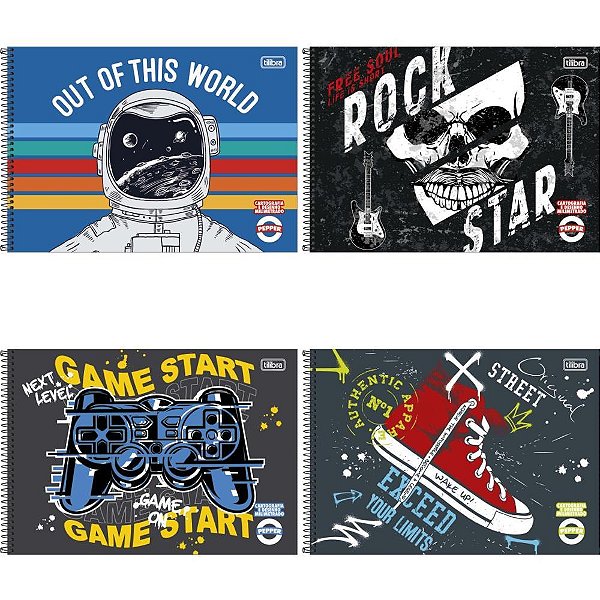 Caderno Desenho Milimetrado Espiral Pepper 80 Folhas PCT.C/04