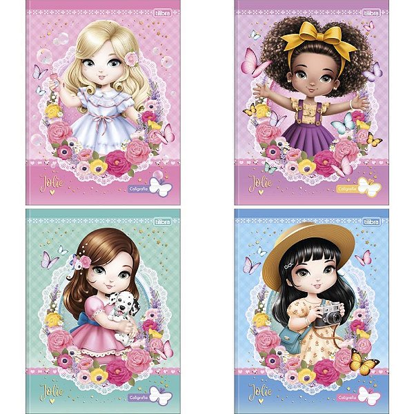 Caderno Caligrafia Capa Dura Jolie 40FLS. Brochura VERT. PCT.C/05