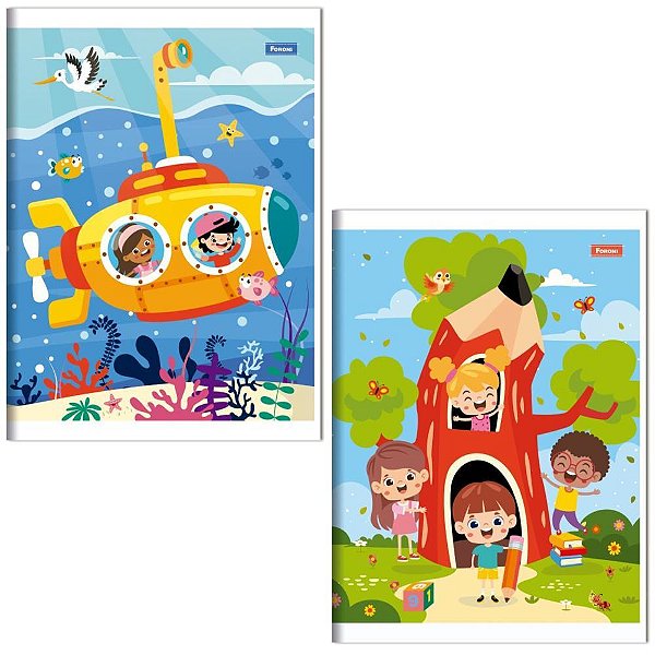 Caderno Brochurao Capa Infantil 80 Folhas PCT.C/10