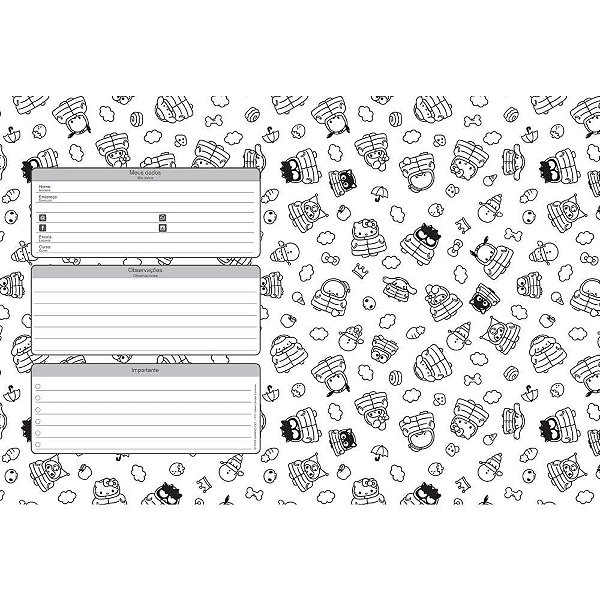 Caderno Brochurao Capa Dura Hello KITTY e Amigos 80FLS. PCT.C/05