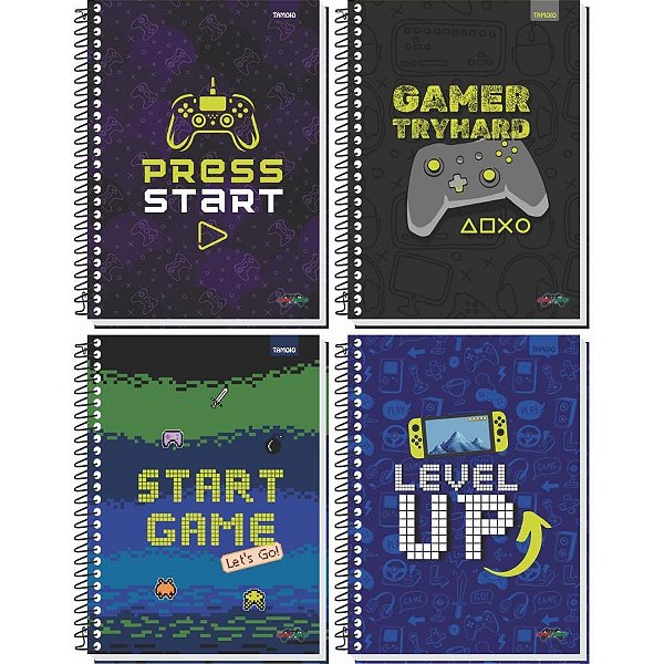 Caderno 15X1 Capa Dura Game OVER 240 Folhas PCT.C/04
