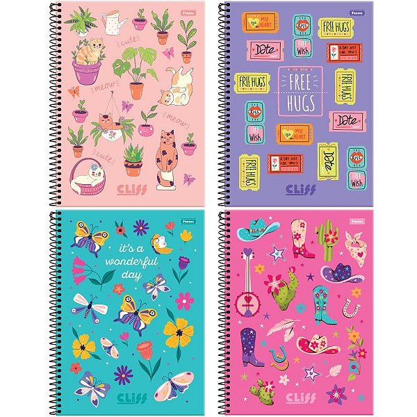 Caderno 12X1 Capa Dura CLIFF Feminino 192FLS. PCT.C/04
