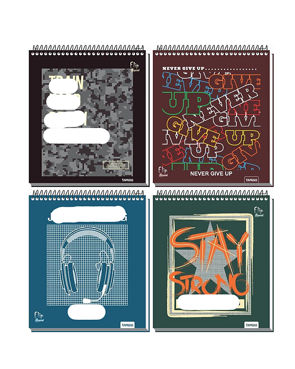 Caderno 10X1 Capa Dura FLIP Masculino VERT 160F 4CAPA PCT.C/04