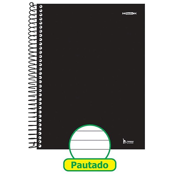 Caderno 10X1 Capa Dura Neutro Preto 200 Folhas PCT.C/04