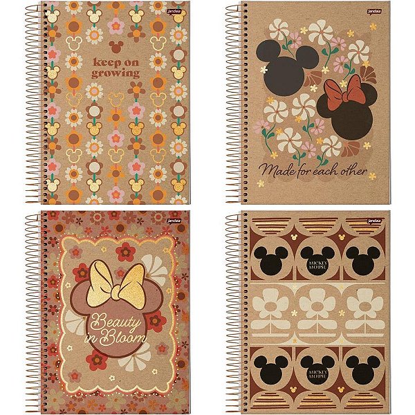 Caderno 10X1 Capa Dura Mickey.minnie ARTS KRAFT 160FL PCT.C/04
