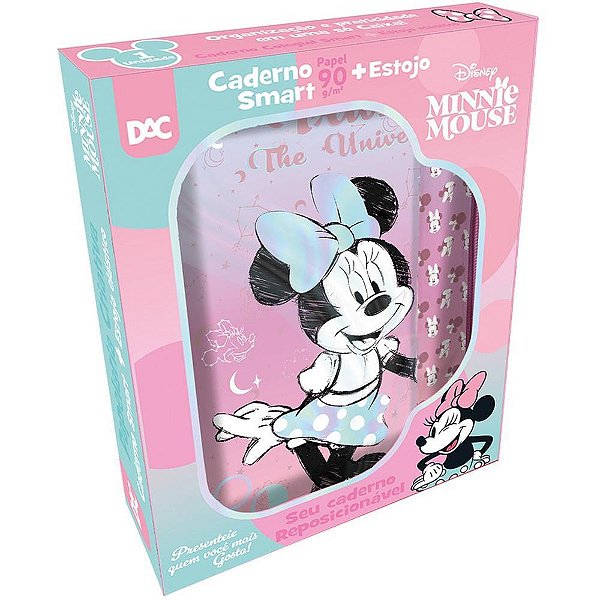 Caderno 01X1 Cp.dura Colegial Minnie SMART 80F. +1 Estojo