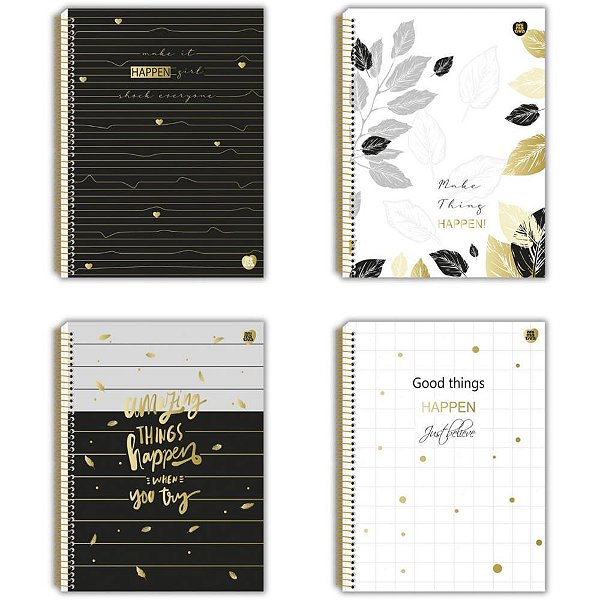 Caderno 01X1 Cp.dura Colegial Happen Glitter 80F PCT.C/04