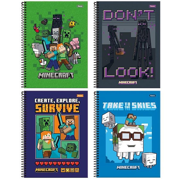Caderno 01X1 Capa Dura Minecraft  80F PCT.C/04