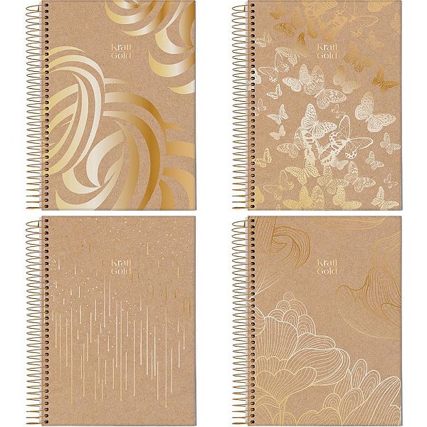 Caderno 01X1 Capa Dura KRAFT GOLD 80FLS. PCT.C/04