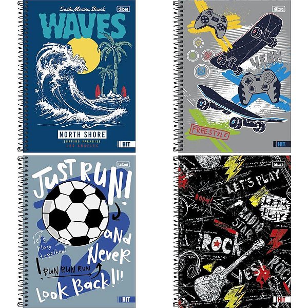 Caderno 01X1 Capa Dura HIT Masculino 80FLS 50G. PCT.C/04