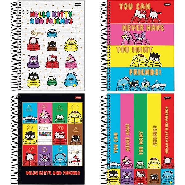 Caderno 01X1 Capa Dura Hello KITTY e Amigos 80FLS. PCT.C/04