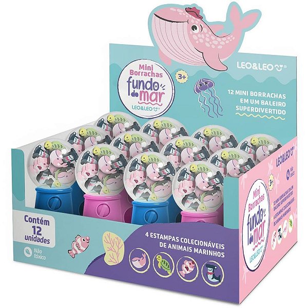 Borracha Decorada Fundo do MAR Pote Baleiro 4MOD DP.C/12