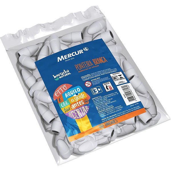 Borracha Ponteira Branca P/LAPIS PCT.C/100