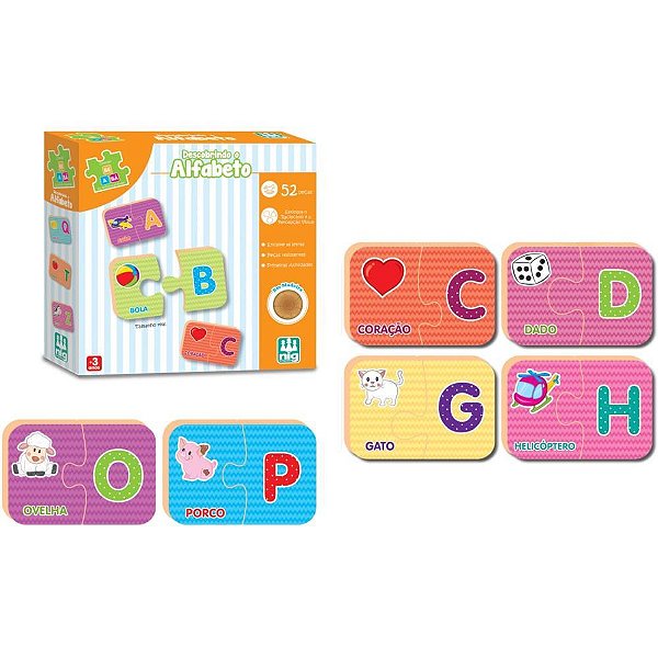 Brinquedo Educativo BE a BA Descobrindo Alfabeto