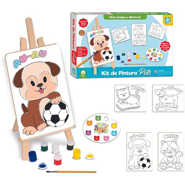 Brinquedo para Colorir KIT Pintura PETS
