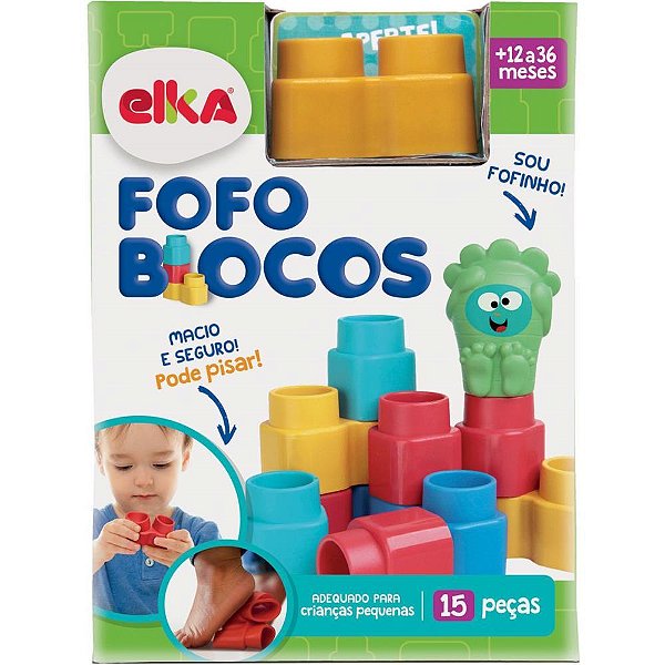 Brinquedo para Montar Fofo Blocos 15 Pecas