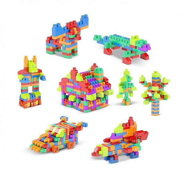 Brinquedo para Montar Sacola Construcao CLICK 440PCS