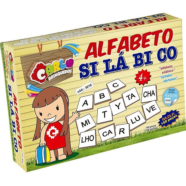 Brinquedo Pedagogico Madeira Alfabeto Silabico 150 Pecas