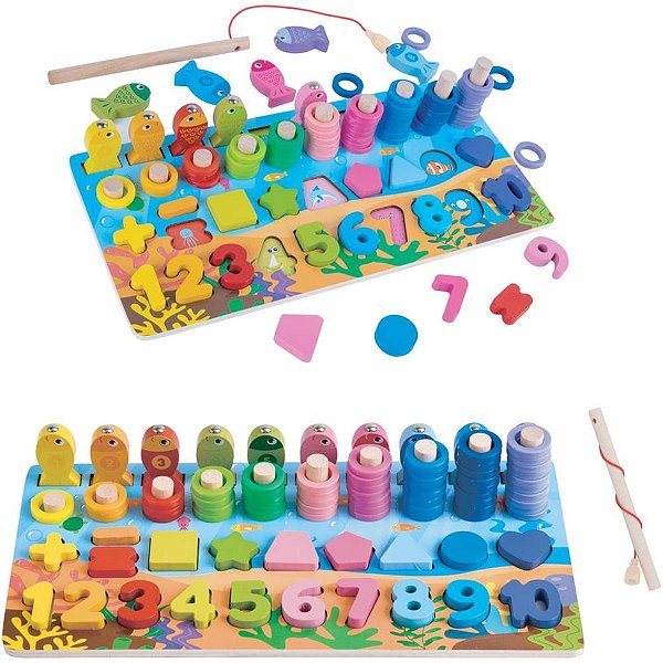 Brinquedo Pedagogico Madeira Educaplay Somar e Brincar 84PC