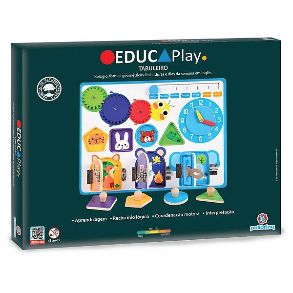 Brinquedo Pedagogico Madeira Educaplay Tabuleiro