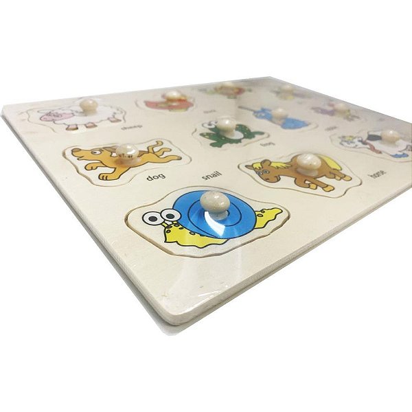 Brinquedo Pedagogico Madeira Encaixe Divertido C/PINOS