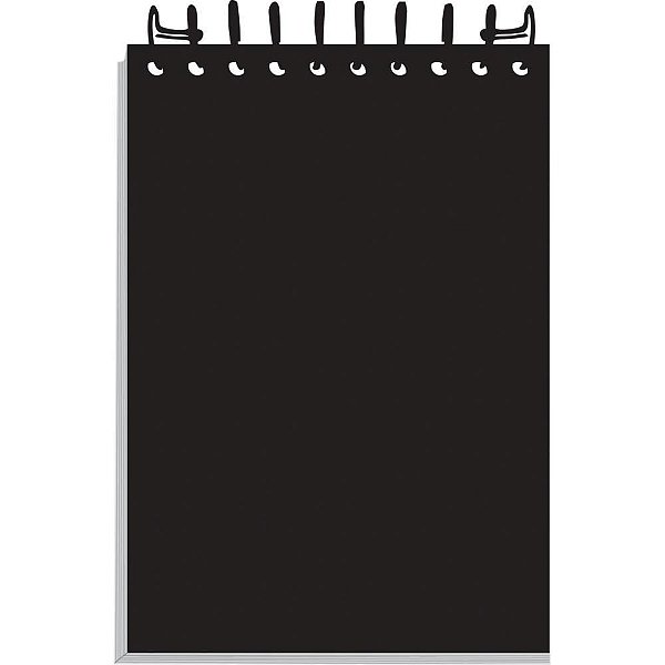 Caderneta Apontamento 1/16 Preta C.D Espiral 64 Folhas PCT.C/10