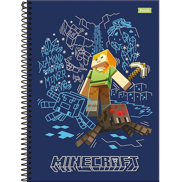 Caderno 10X1 Capa Dura Minecraft 160F PCT.C/04