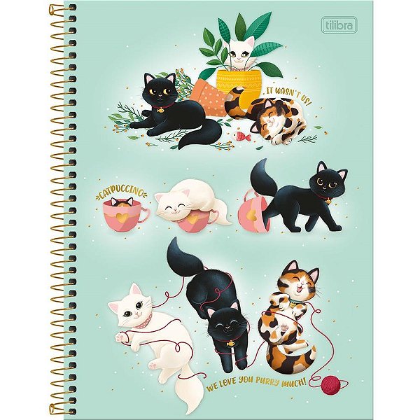 Caderno 10X1 Capa Dura Purrfect CATS 160FLS. PCT.C/04