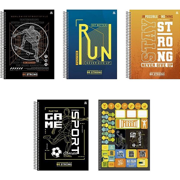 Caderno 15X1 Capa Dura BE STRONG 240F PCT.C/02