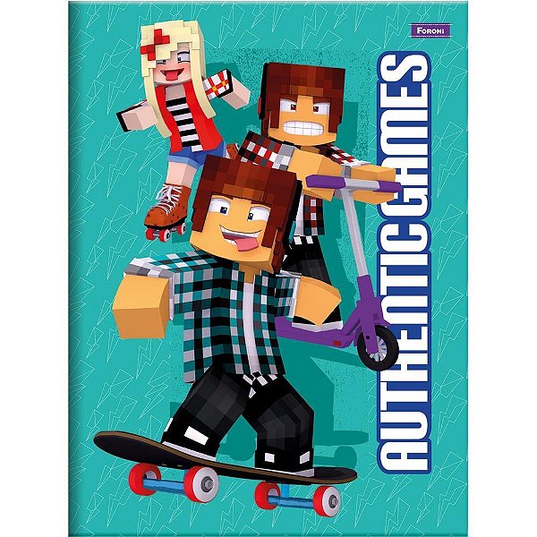 Caderno Brochura 1/4 Capa Dura Authentic Games 80FLS. PCT.C/10