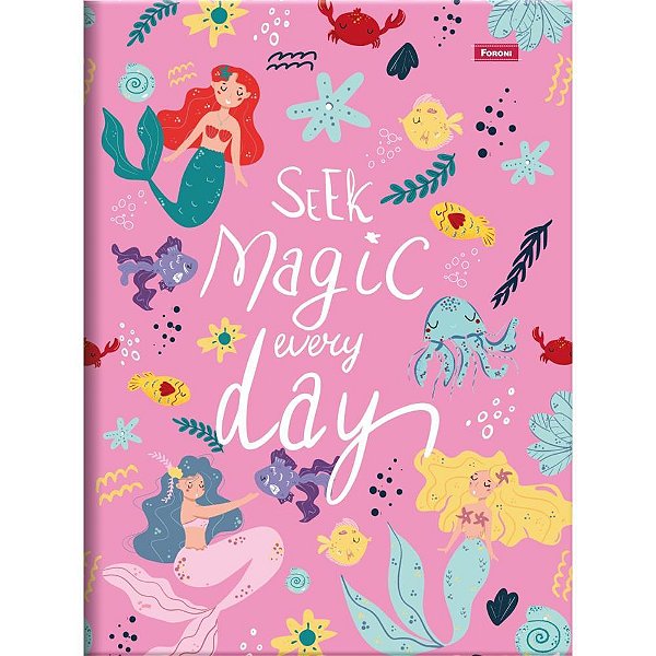 Caderno Brochura 1/4 Capa Dura Sereia 80FLS. PCT.C/10