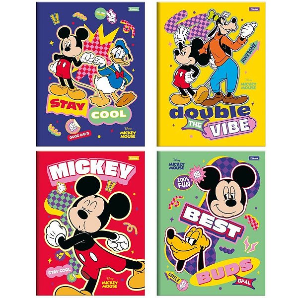 Caderno Brochurao Capa Dura Mickey Vintage 80F PCT.C/05