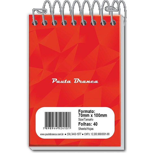 Caderneta Apontamento 1/16 Espiral 40FLS. PCT.C/40
