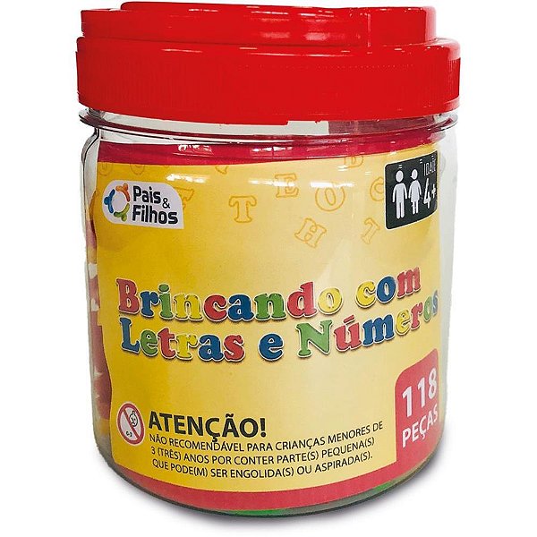 Brinquedo Pedagogico Brincando C/LETRAS e NUM.118PC
