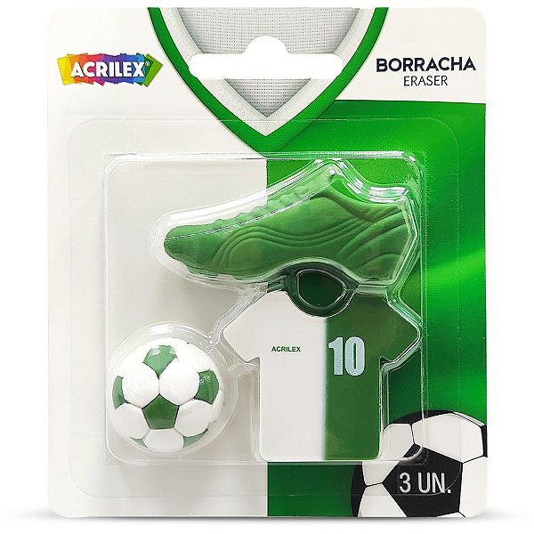 Borracha Decorada Futebol VERDE/BRANCO PCT.C/06
