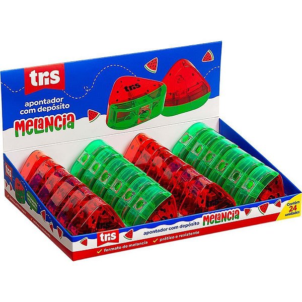 Apontador com Deposito TRIS Melancia 2 Cores DP.C/24