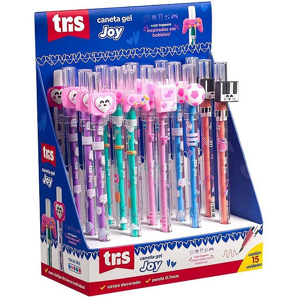 Caneta GEL TRIS JOY 0.7MM 5 Cores DP.C/15